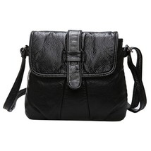 Annmouler Fashion Women Crossbody Bag Black Soft Washed Leather Shoulder Bag Sma - £27.53 GBP