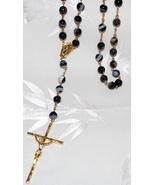 Black Sardonyx Rosary- Genuine Natural Beads - $23.95