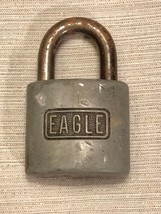 Vintage Eagle Toned Metal Padlock Lock Missing Key Made In The Usa - £19.46 GBP