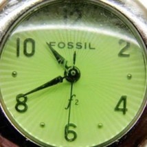 Fossil f2 Stainless Steel Silver Tone Quartz Analog Woman&#39;s Watch New Battery - $29.70