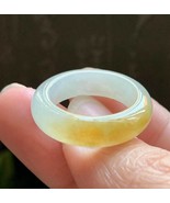 US 6.5 Natural Non-heated Icy Yellow Jadeite Jade Ring Grade A Yellow Ja... - $242.00