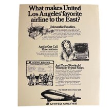 United Airlines Vintage 1976 Print Ad 8” x 10.75&quot; 70s Aviation Travel - £16.81 GBP