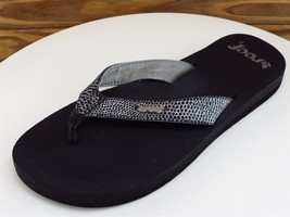 Reef Size 7 Sandal Flip Flop Black Leather Women M - £22.92 GBP