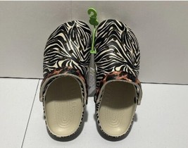 CROCS CLASSIC ANIMAL REMIX CLOG Zebra Leopard Print Womens 10 Mens 8 NWT - £27.40 GBP