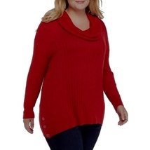 NWT Womens Size XL Kim Rogers Red Ribbed Cowl Neck Lightweight Sweater - £16.18 GBP