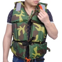 Camouflage Adult Life Vest Boating Safety Swimming Life Jacket Survival Kit - £19.93 GBP