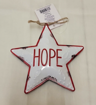 Merry Brite Metal Star Christmas Tree Ornament 5&quot; Hope - £7.78 GBP