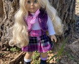 18&quot; American Girl Doll Caroline Abbot Curly Blonde Hair Green Blue Eyes ... - $98.95