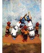 Miniature Mudhead and Shalako Kachina dolls in a Dance - £99.36 GBP