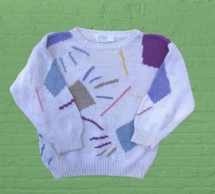 Vintage 80’s Retro Graphic Geometric Sweater by Fizzi Small - £39.04 GBP