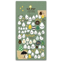 CUTE RAIN DROP STICKERS Rainy Day Cheer Up Sticker Sheet Kids Craft Scra... - £3.13 GBP