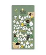 CUTE RAIN DROP STICKERS Rainy Day Cheer Up Sticker Sheet Kids Craft Scra... - $3.99