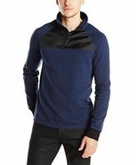 NWT Calvin Klein Jeans Men&#39;s Quarter Zip with Nylon, Navy Armada, XXL $79 - £14.73 GBP