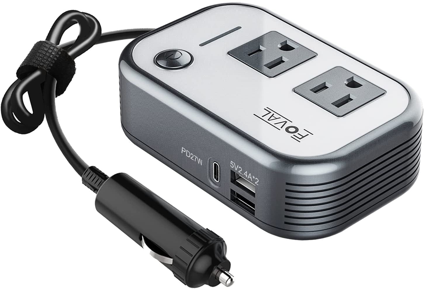FOVAL 200W Car Power Inverter, DC 12V to AC 110V Car Inverter with [27W PD - $39.99