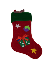 Holiday Accents &quot;Cheer&quot; Stocking Red Green Velvet Christmas Present Star - £7.11 GBP