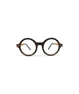 VINTAGE WOOD EYE GLASSES, Black Sandalwood Round Retro Prescription Frames - $99.00