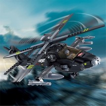 Armed US Attack Helicopter Building Blocks Military MOC Brick DIY Model Toy Gift - £27.23 GBP