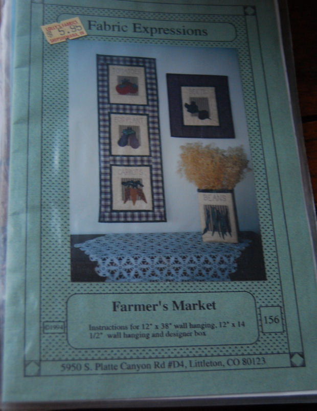 Pattern  "Farmer's Market" 2 Vegetable Wall Hangings and Box - $5.69