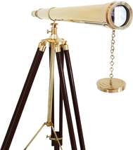 Vintage Solid Brass Nautical Port Marine Navy Telescope Single Barrel Brass Fini - $200.43