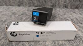 HP 981YC Ink Cartridge Genuine OEM Cyan PageWide Cartridge 11/27New Open... - $17.99