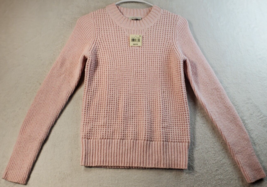 Lucky Brand Sweater Women Size XS Pink Knit Cotton Long Raglan Sleeve Round Neck - $19.37