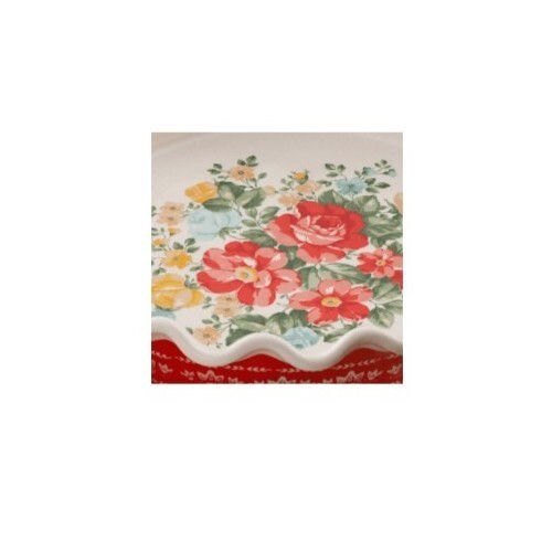 Pioneer Woman ~ Vintage Floral ~ 9" Stoneware ~ Pie & Tart Pan ~ Ruffled Top Item image 5