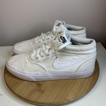 Nike SB Skateboard Charge Mid Canvas Mens Size 10 Shoes Triple White CN5264-100 - £30.62 GBP