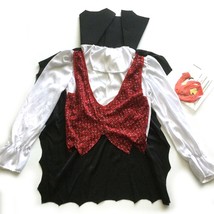 Boys Halloween Vampire Costume Size Small (4-6) Shirt w/ Vest, Cape &amp; Medallion - £14.65 GBP