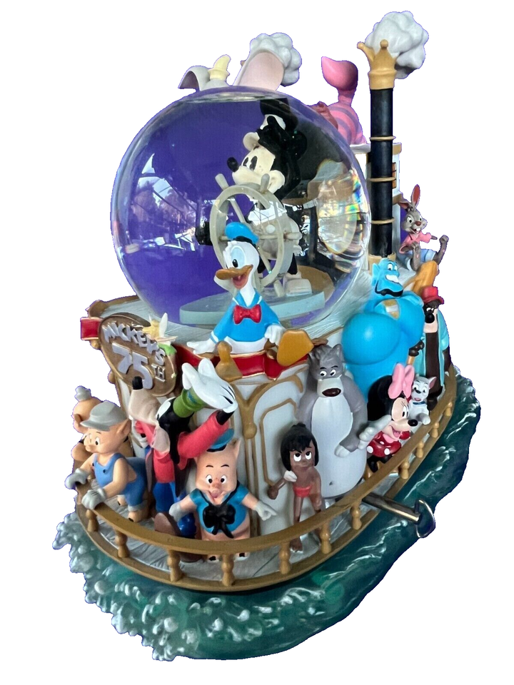 Primary image for Disney Snowglobe Mickey's 75th Anniversary Steamboat Ride W/ Box READ