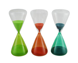 Scratch &amp; Dent 3 Piece Colored Glass &amp; Sand Hourglass Set In Gift Box - £15.81 GBP
