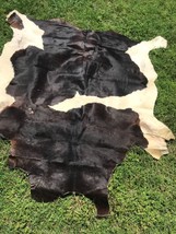 Cowhide Rug Skin Holstein Black Pied Blaarkop Belted Galloway Girolandro ~72X66&quot; - £146.31 GBP