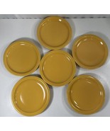 6 Syracuse Golden Yellow Bread Appetizer Plates Round Ceramic Vintage Ch... - $29.69