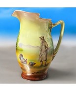 Vintage Royal Bayreuth Bavaria Porcelain Pitcher Man W/ Turkeys Hand Pai... - $46.75