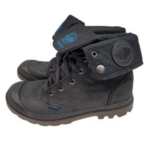 Palladium Men’s Baggy Canvas Combat Style Boots Size 8 Black Fold Over Snap - $46.48