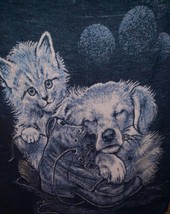Vintage Biederlack Blanket Kitten Puppy Boot Cat Dog 53 x 74 - £31.57 GBP