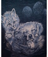 Vintage Biederlack Blanket Kitten Puppy Boot Cat Dog 53 x 74 - £31.06 GBP