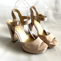 Jessica Simpson Priella Beige Woven High Heel Platform Sandals Size 8 - £16.14 GBP