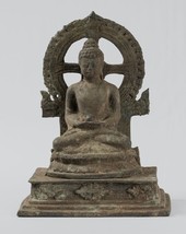 Antique Indonesian Style Bronze Javanese Amitabha Buddha Statue - 23cm/9&quot; - £792.99 GBP