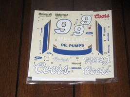 1/24 NASCAR 9 Melling Oil Coors Bill Elliot Ford Thunderbird Waterslide Decals - $29.99