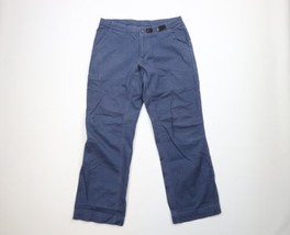 Vintage Patagonia Mens Medium Faded Spell Out Wide Leg Belted Cargo Pants Blue - £77.80 GBP