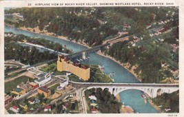 Air Aerial Airplane View Rocky River Valley Westlake Hotel Ohio OH Postcard D36 - £2.39 GBP