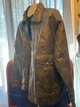Vintage Black Motorcycle 100 % Leather Jacket Mens Large Manf.by Leather... - $932.78 MXN
