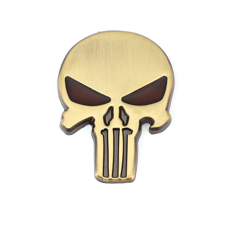 3D Metal Skull Head Car Stickers Emblem Badge Decals for BMW Audi Ford Chevrolet