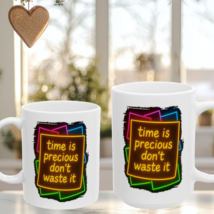 Time Is Precious Motivational Mug – Neon Quote Coffee Cup Gift for Work ... - $222.20 MXN+