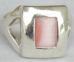 Pink cat eye ring