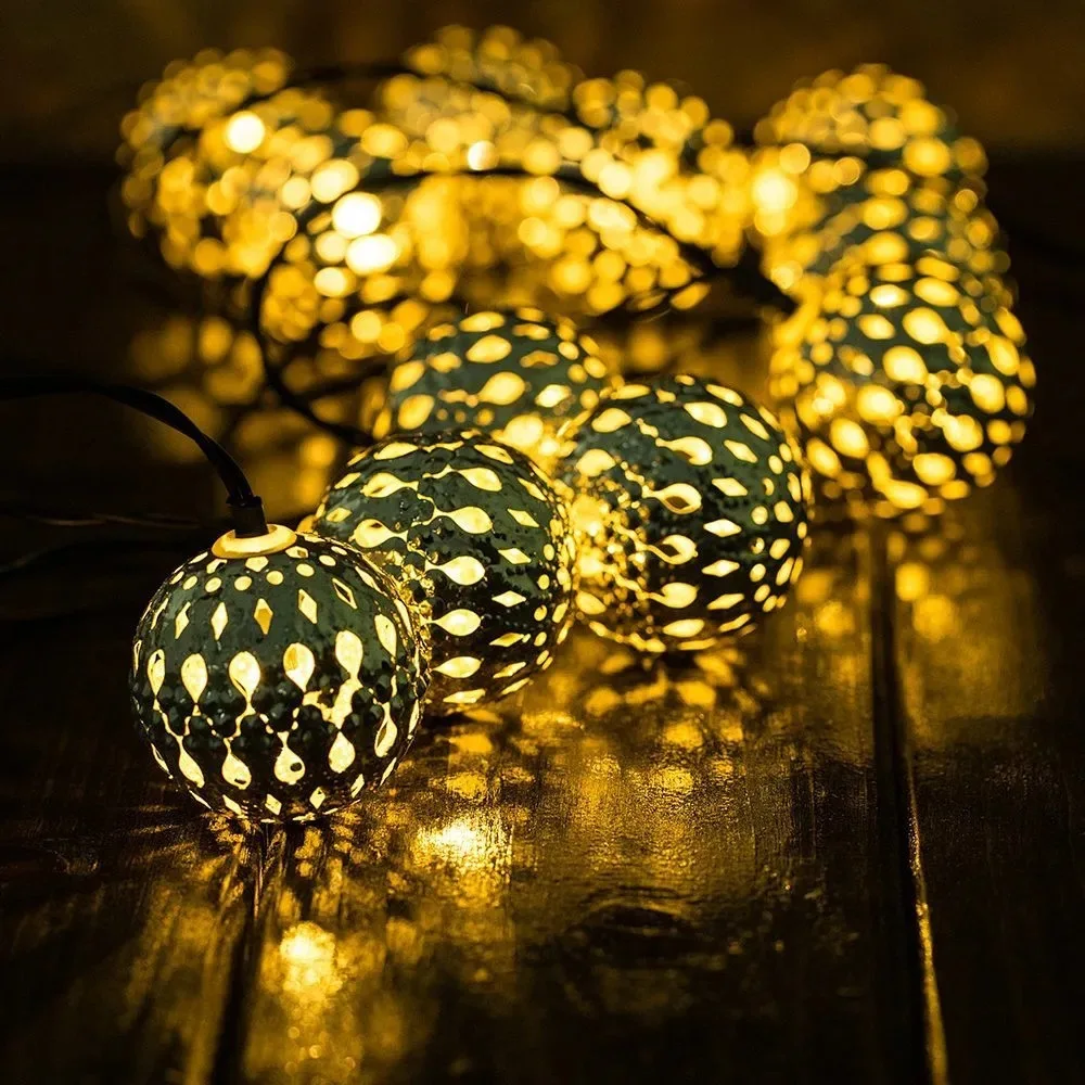 Outdoor Solar Lamps String Led Light Curtain String Moroccan Ball Light Gar Fair - £107.33 GBP