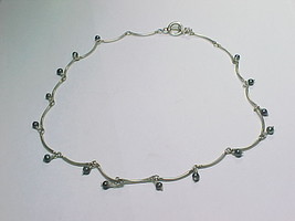Pearl Dangle Necklace In Sterling Silver   Vintage Designer Carolee   Free Ship - £54.35 GBP