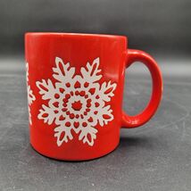 Rare Waechtersbach Red Snowflake Mug West Germany Vintage Christmas Ston... - $14.83