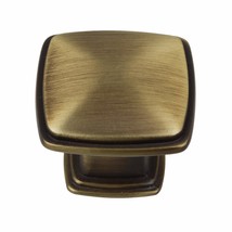 1.25-inch Antique Brass Square Cabinet Knobs (Pack of 10) Metal Finish - £31.25 GBP