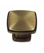 1.25-inch Antique Brass Square Cabinet Knobs (Pack of 10) Metal Finish - £31.25 GBP